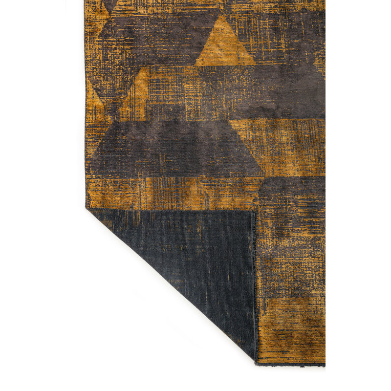 Rapture Orange/Brown Abstract Luxury Area Rug, Rectangle 7'10" x 9'10"