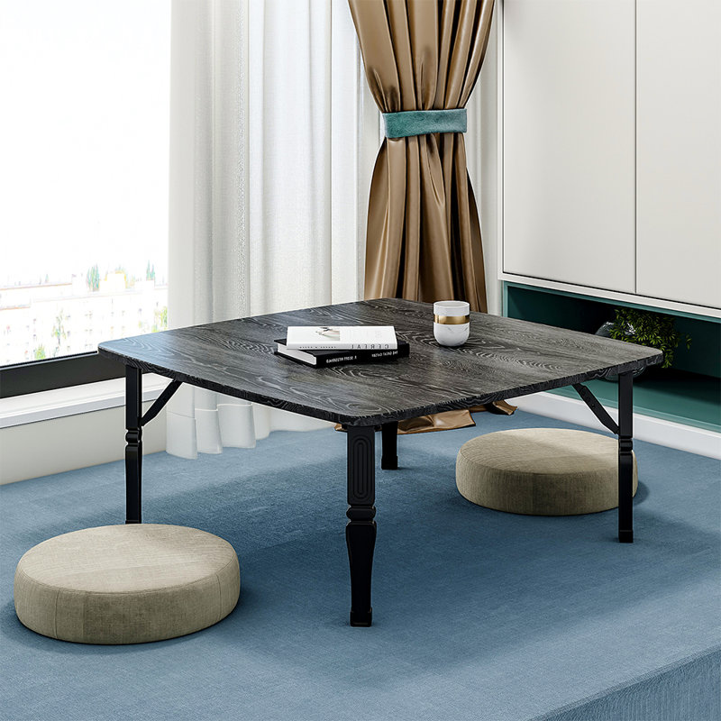 Biehle Four Leg Coffee Table, Black, 35cm H x 80cm D x 80cm D