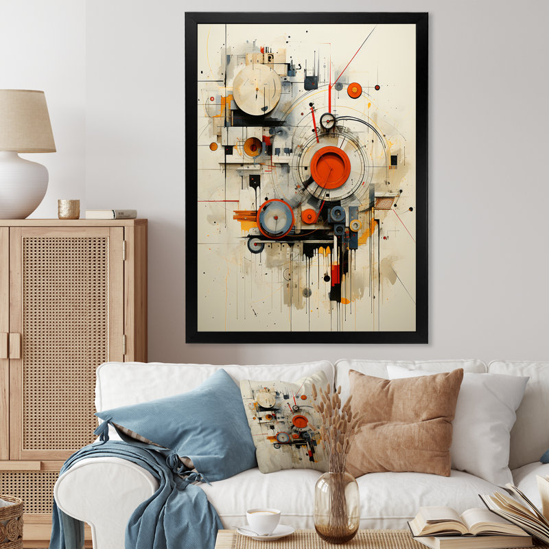 «Intricate Abstraction Shapes I», art mural abstrait, Cadre photo noir, H 32 po x l 16 po x P 1 po