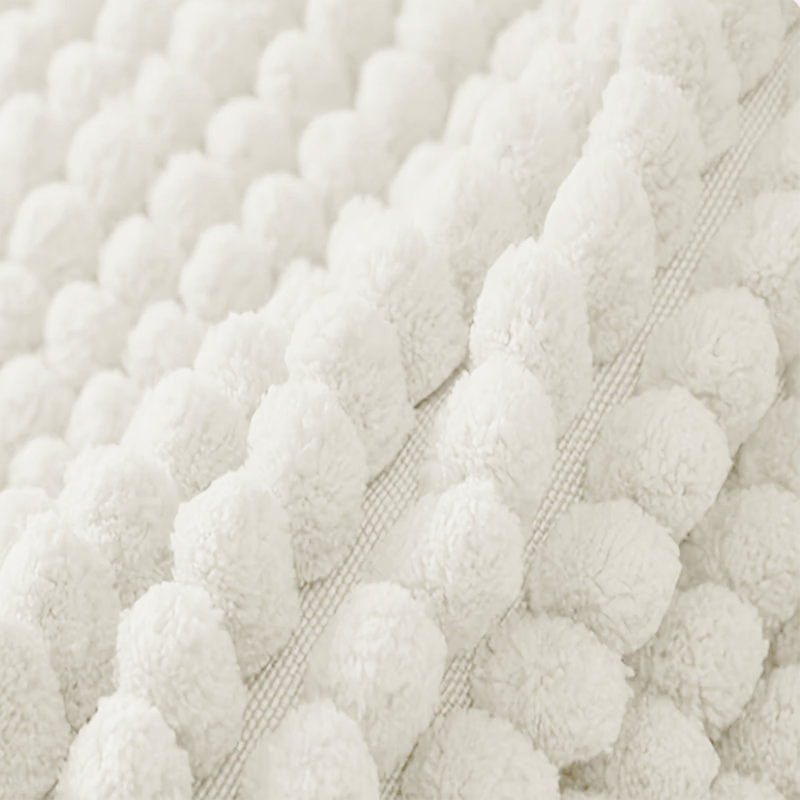 Ultra-Soft Non-Slip Absorbent Bathroom Rug, 40cm W x 60cm L, White