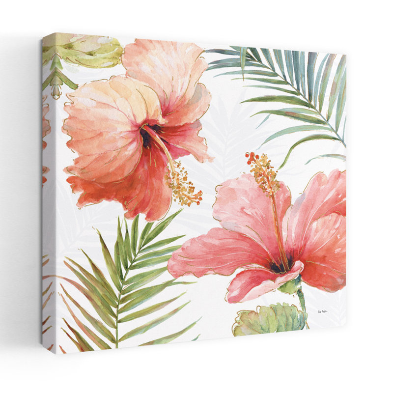Art floral tropical, hibiscus tropical, H 18 po x l 18 po