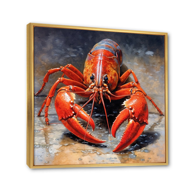 Rampants d'eau douce sur toile, H 16 po x l 16 po x P 1 po, Cadre flottant doré