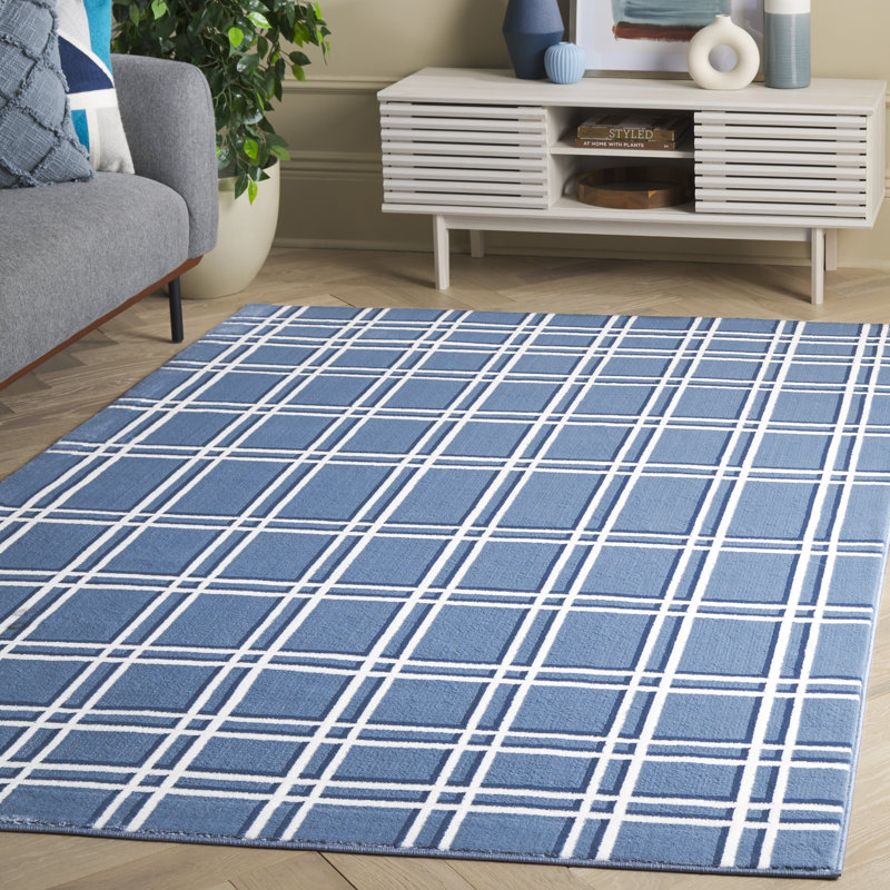 Dili Performance Plaid Rug, Rectangle 5'3" x 7'6"