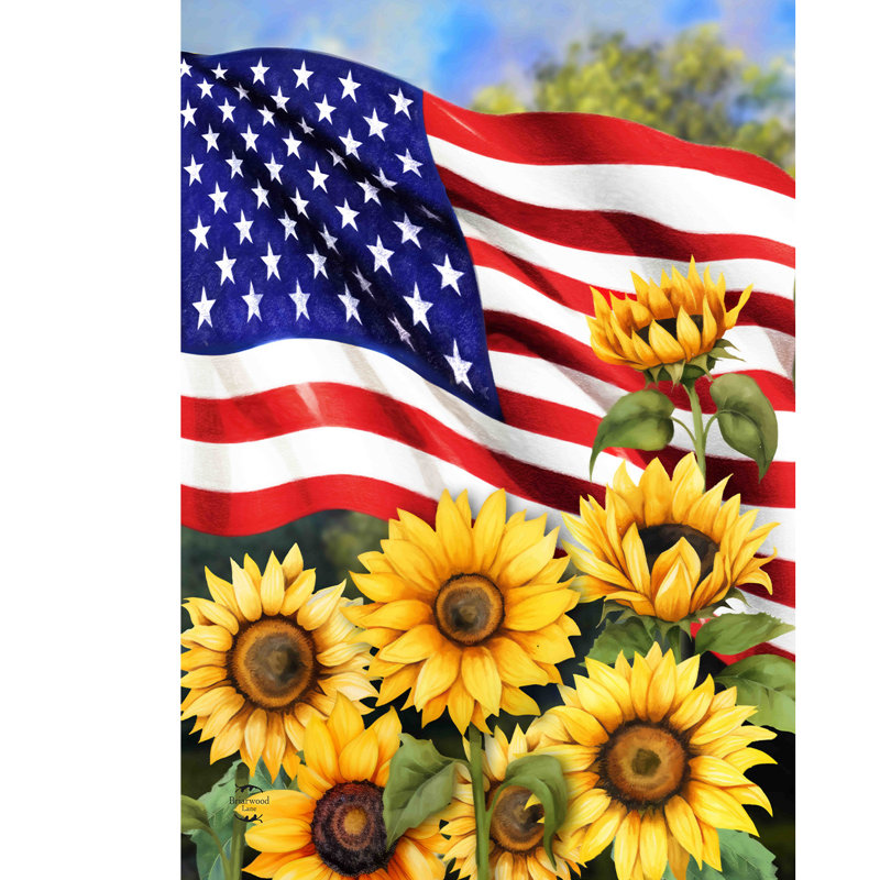 Drapeau américain des tournesols