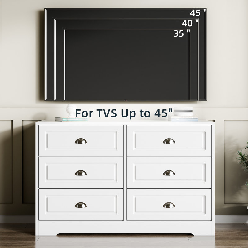 Commode double 6 tiroirs Aukusti, Blanc
