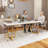 Kendrik 82.67'' L x 31.5'' W Dining Table with Rectangular Faux Marble Tabletop for 6-8 People-1836548588-1836548589