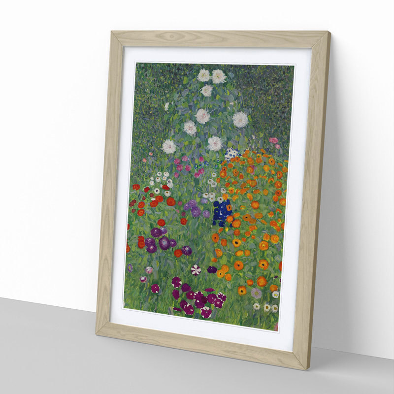 Flower Garden Vol.2 by Gustav Klimt - Framed Print, 36cm H x 27cm W x 2cm D, Oak Framed