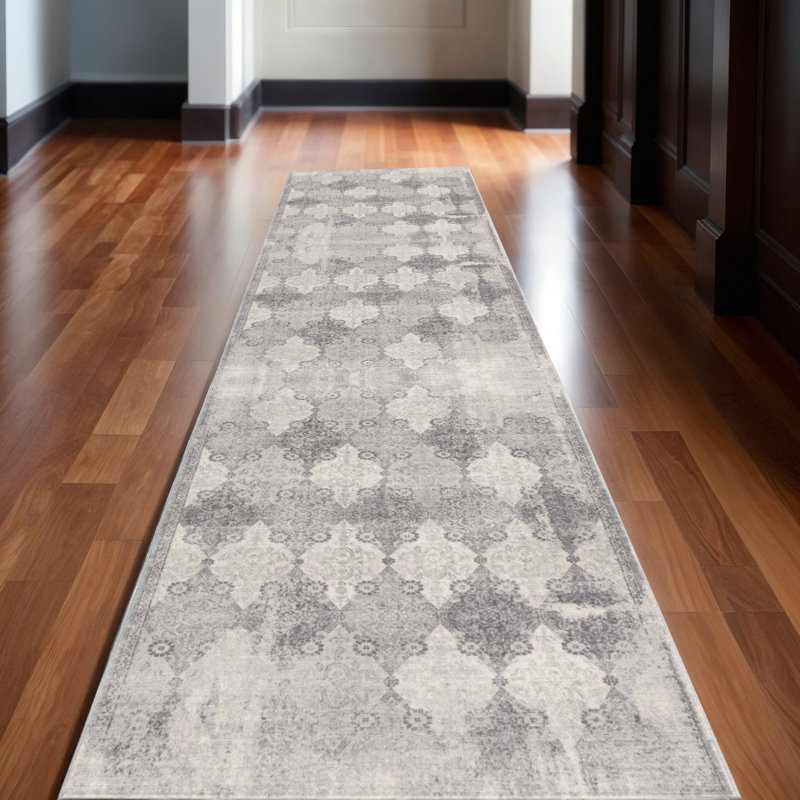 Tapis marocain 12 'gris et beige