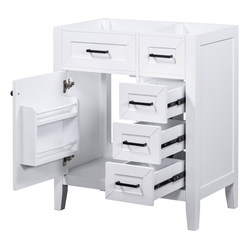 30" Bathroom Vanity Without Sink, . Modern Cabinet Base With Drawers. Solid Wood & . , Stylish Finish. Assembly Required Base, 30". Material. , Convenient Interior.