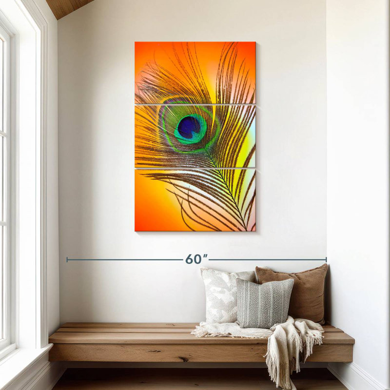 Kerner Glamorous Peacock Feather, 45" H x 28" W