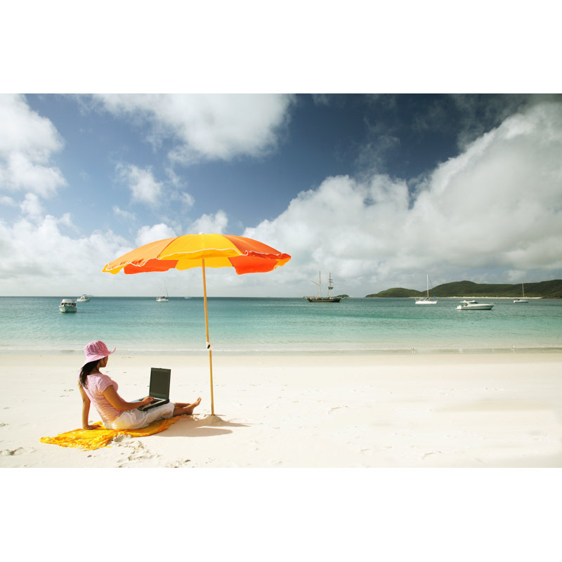 Working On The Beach by CreativaImages - Wrapped Canvas Print, 61cm H x 91cm W