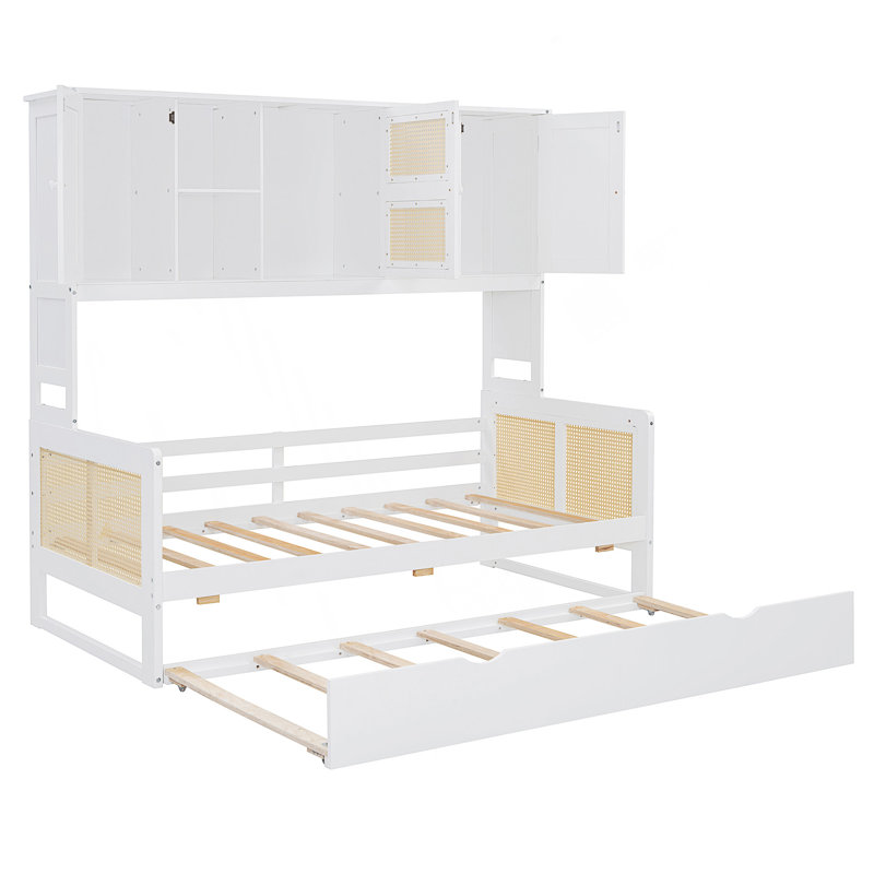 Daybed With Trundle And Storage, Twin, White