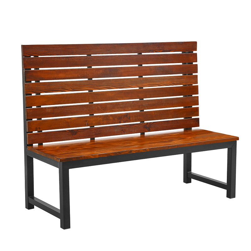 46"H, Metal Booth with Pinewood Slat Seat & Back, 46" H x 48" W x 24" D