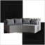 Canapés modulaires: Canapé incurvé modulaire en velours côtelé avec 4 coussins - salon / chambre à coucher / bureau | Gris clair | Velours côtelé-1356622935