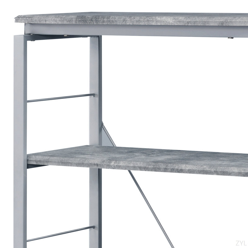 Faux Concrete & Silver Finish Bookshelf