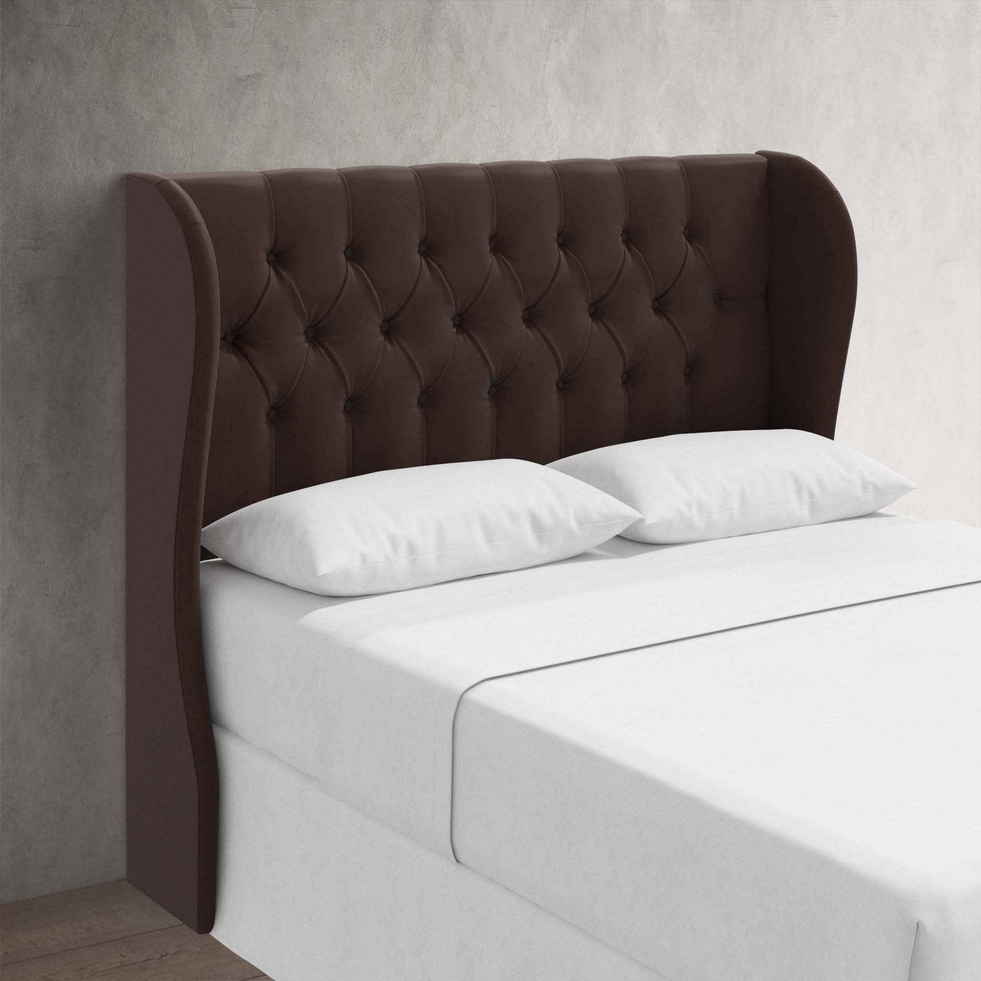 Tomey Upholstered Headboard, Classic Chocolate Velvet, King