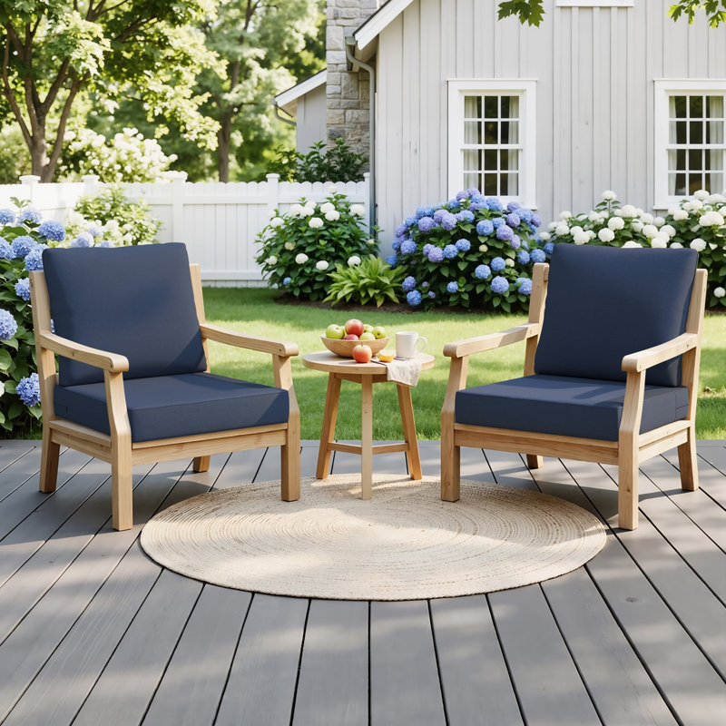 Outdoor Deep Seating Cushion Set, 2, Navy