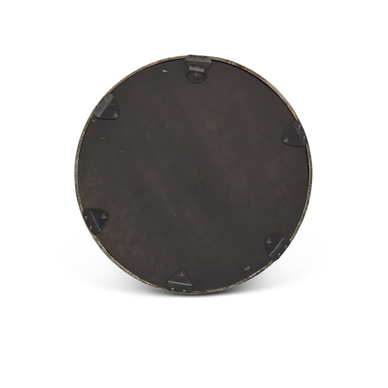 Samar Round Mirror, 23" H x 23" W, Antique Brass