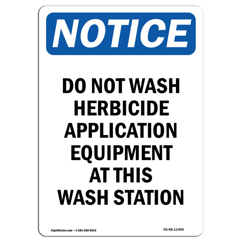 Do Not Wash Herbicide Application Sign