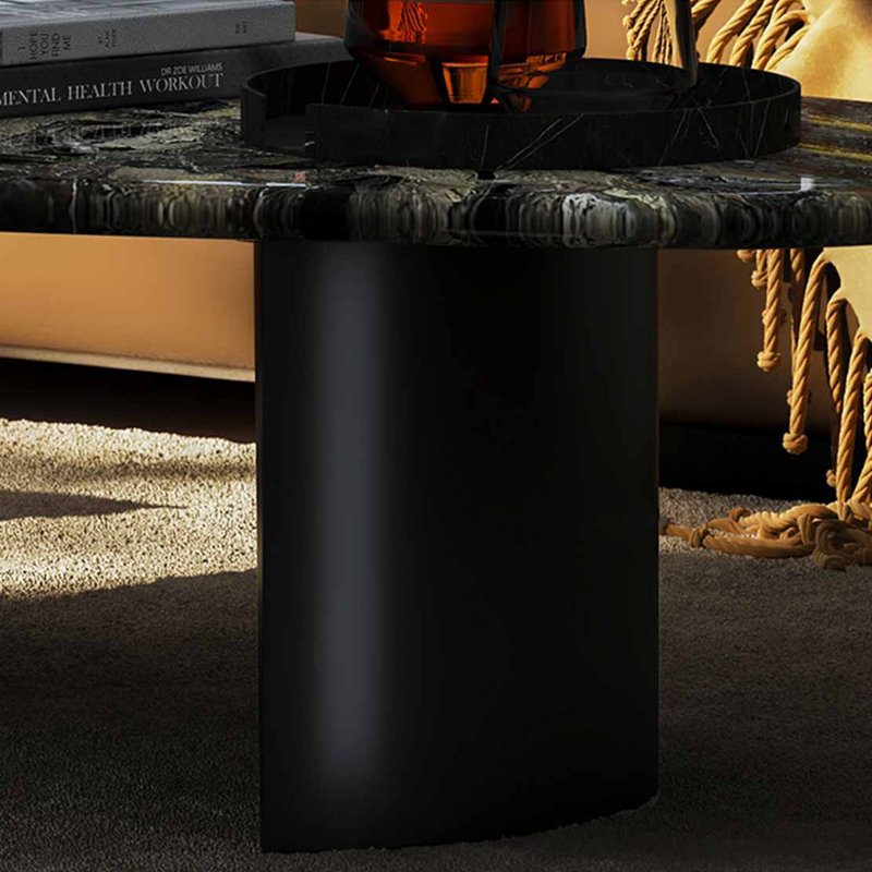Table basse irrégulière en marbre, Multi-couleur, H 15,7 po x L 59,1 po x l 31,5 po