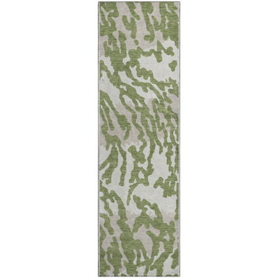 Premium Machine Washable Prisco Green Rug