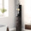 Armoire de rangement autoportante pour salle de bain de 54 po de hauteur, tour à linge avec 2 tablettes et tiroirs, rangement étroit, unité à 2 tablettes brunes,