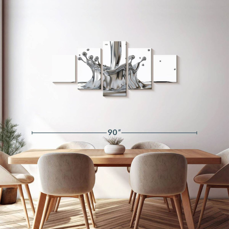 Avery Liquid Silver Splash, 30" H x 68" W
