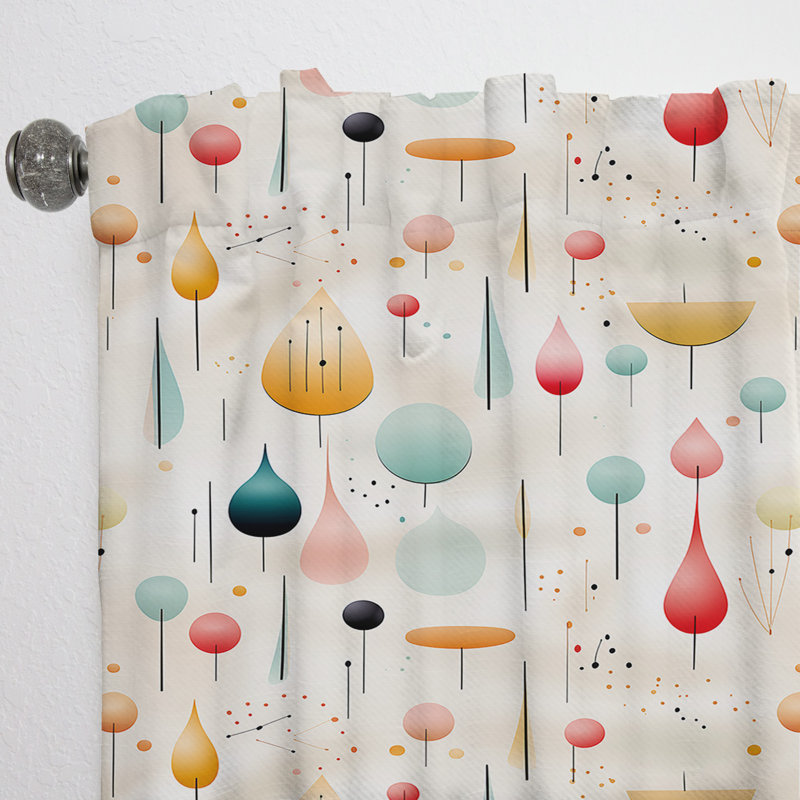 Minimalisme, motif de fougères beiges I - rideau moderne - velours obscurcissant - 1 panneau, L 52 po x L 63 po