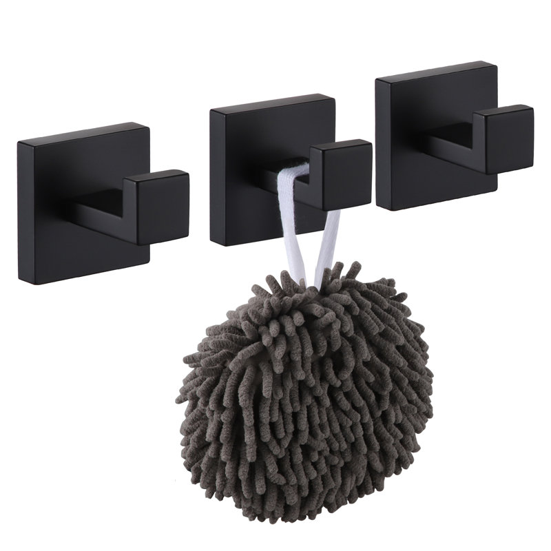 Porte-peignoir mural, Noir mat