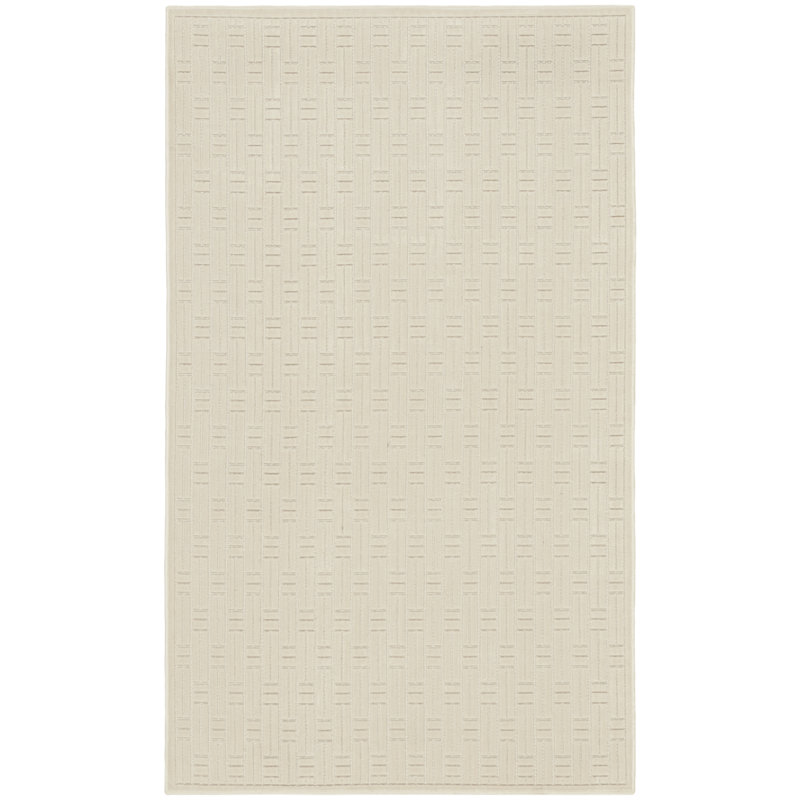 Tapis ivoire moderne lavable 2 pi x 3 pi Nourison, Rectangulaire 2 pi x 3 pi
