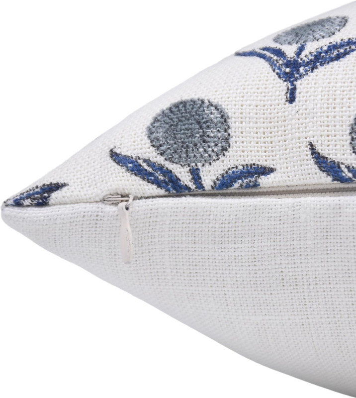 Handcrafted Block Print Pillow Cover Linen Decorative Cushion Cover for Sofa & Bed 20x20 Inch Genda Pushp, 20" x 20"