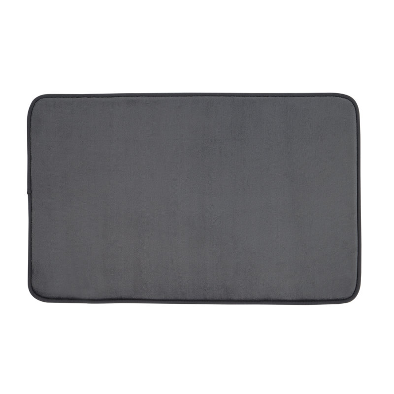 Anti-Bacterial Memory Foam Bath Mat, Charcoal