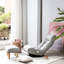 Fauteuil inclinable ergonomique avec fonction pliante - Lin gris 3 sections réglables Base pivotante paresseuse Confortable pour une utilisation dans une chambre à coucher