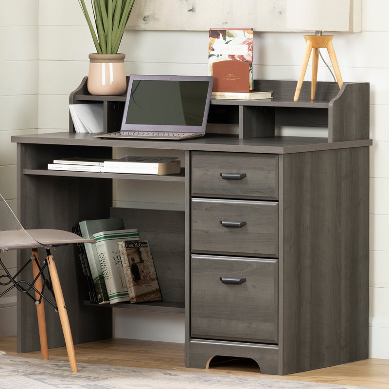 Versa Computer Desk, Gray Maple