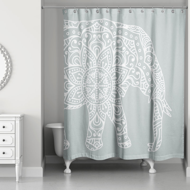Rideau de douche simple, Bleu