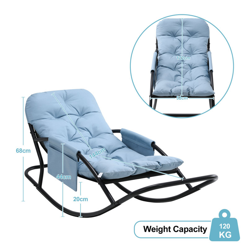 Metal Rocking Chair, Blue