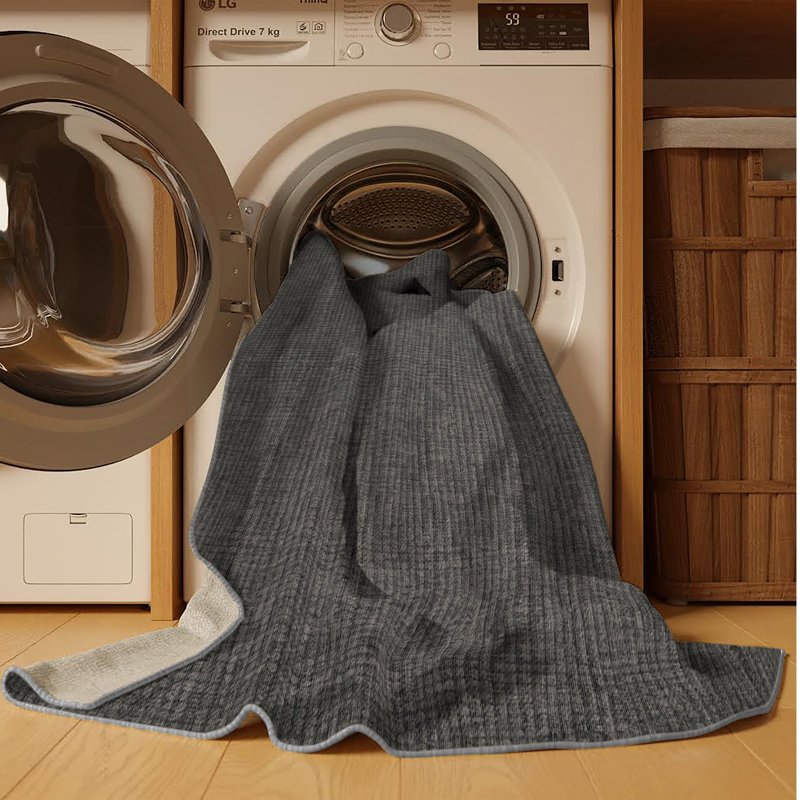 Machine Washable Solid Gray Area Rug, Rectangle 2' x 3'