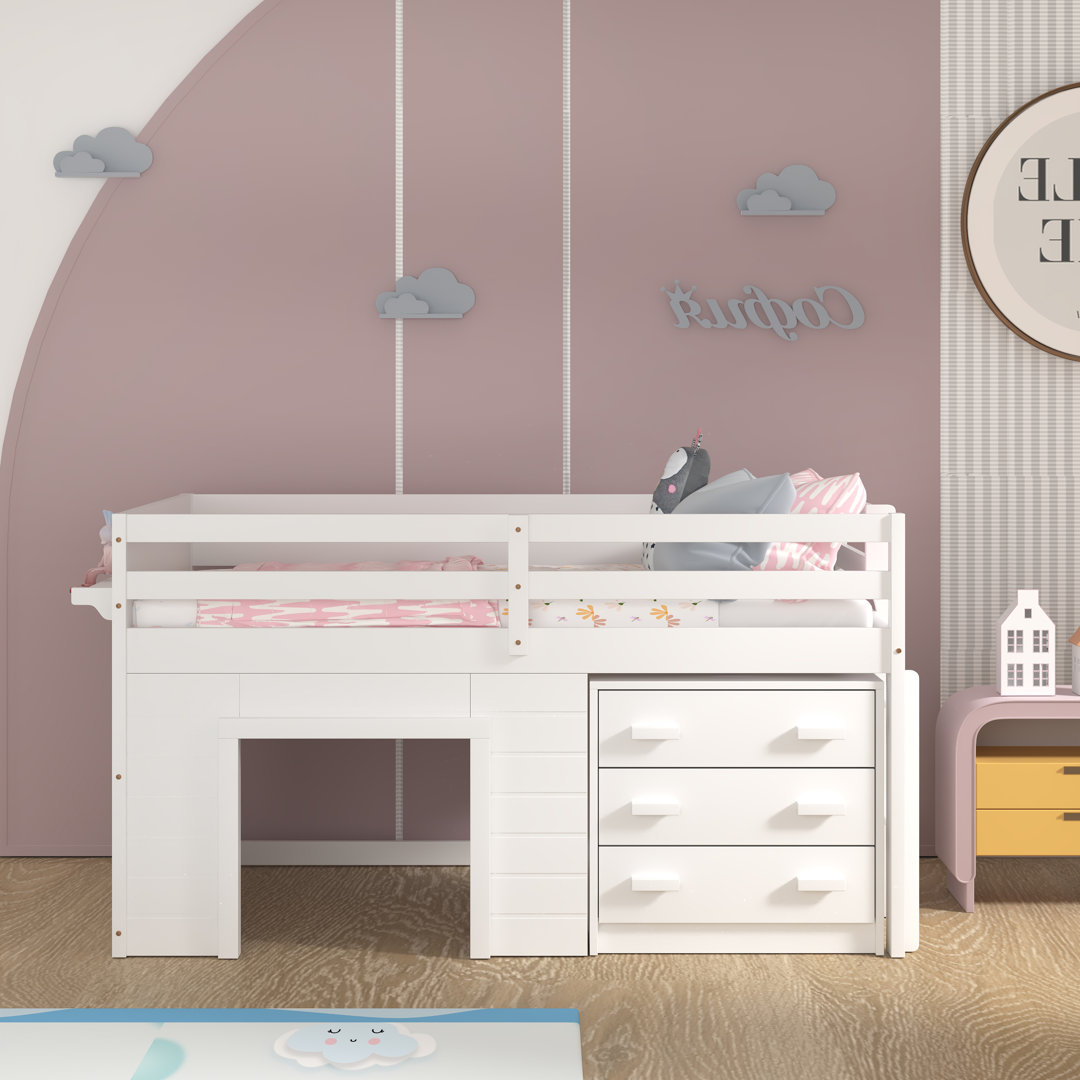 Gerick Twin Loft Bed With Drawer Harriet Bee Bed Frame 