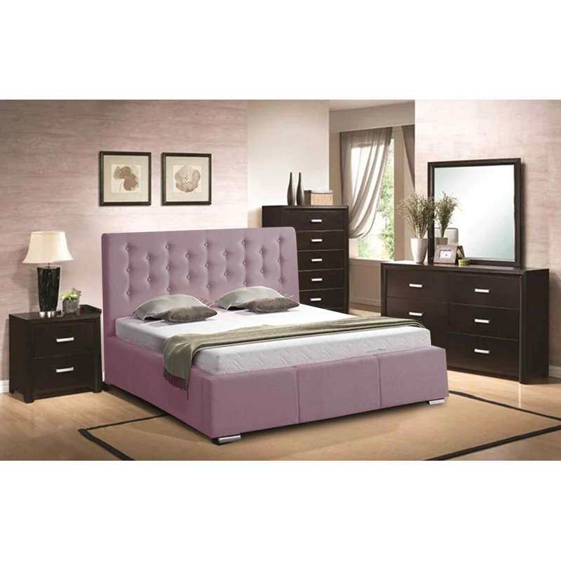 Upholstered Bed, Single (3'), Pink