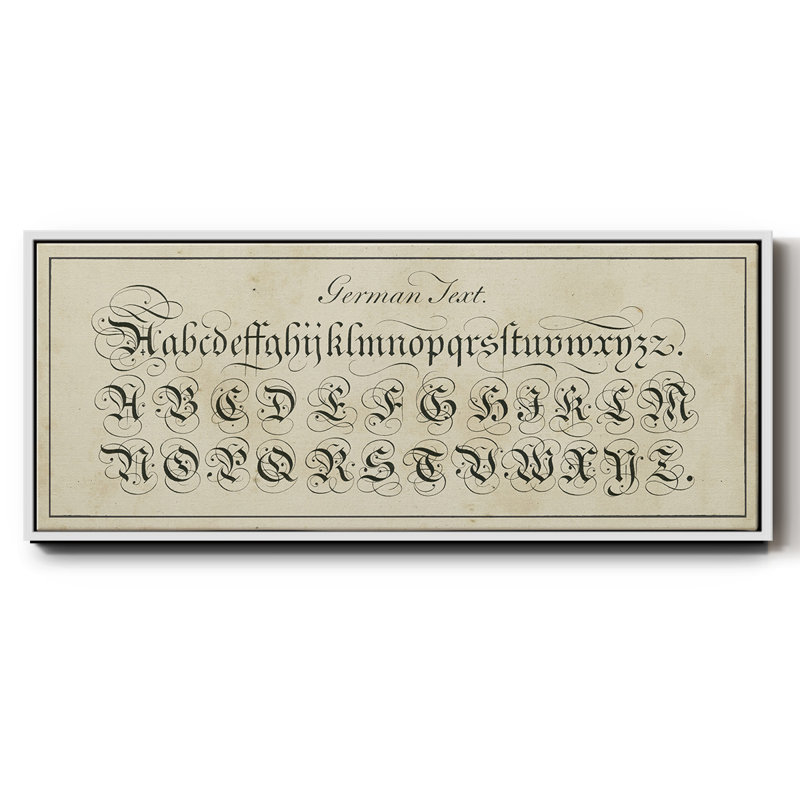 Manuscript Sampler I- Framed Canvas, 20" H x 50" W