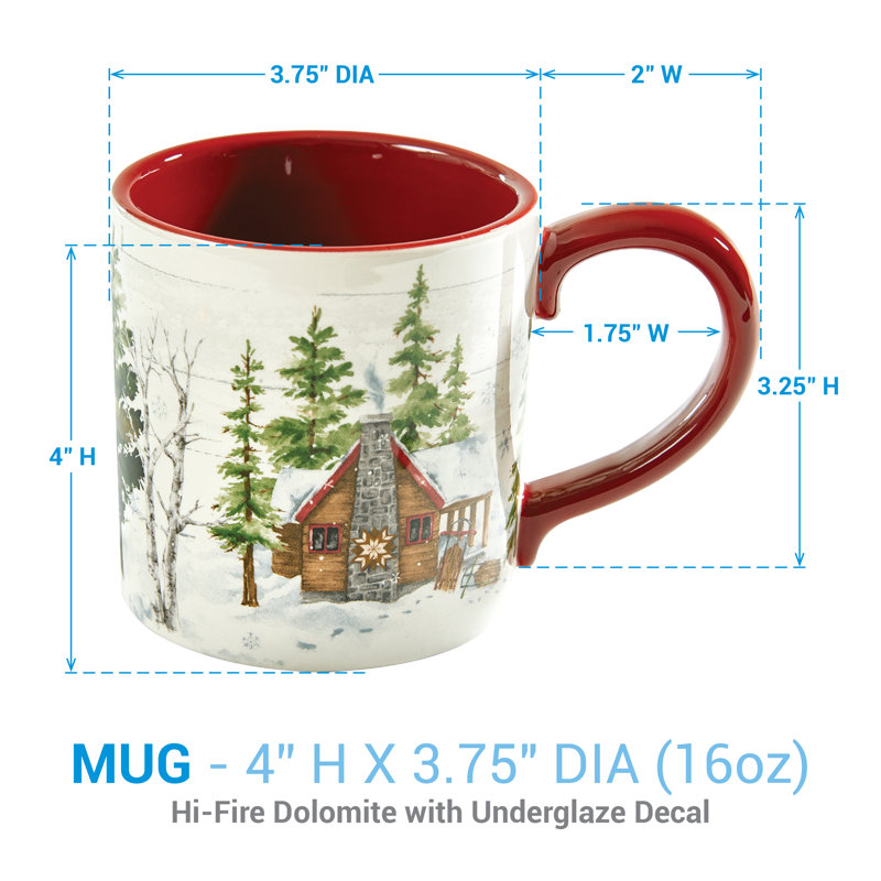  Ensemble de 4 tasses Snowflake Lodge