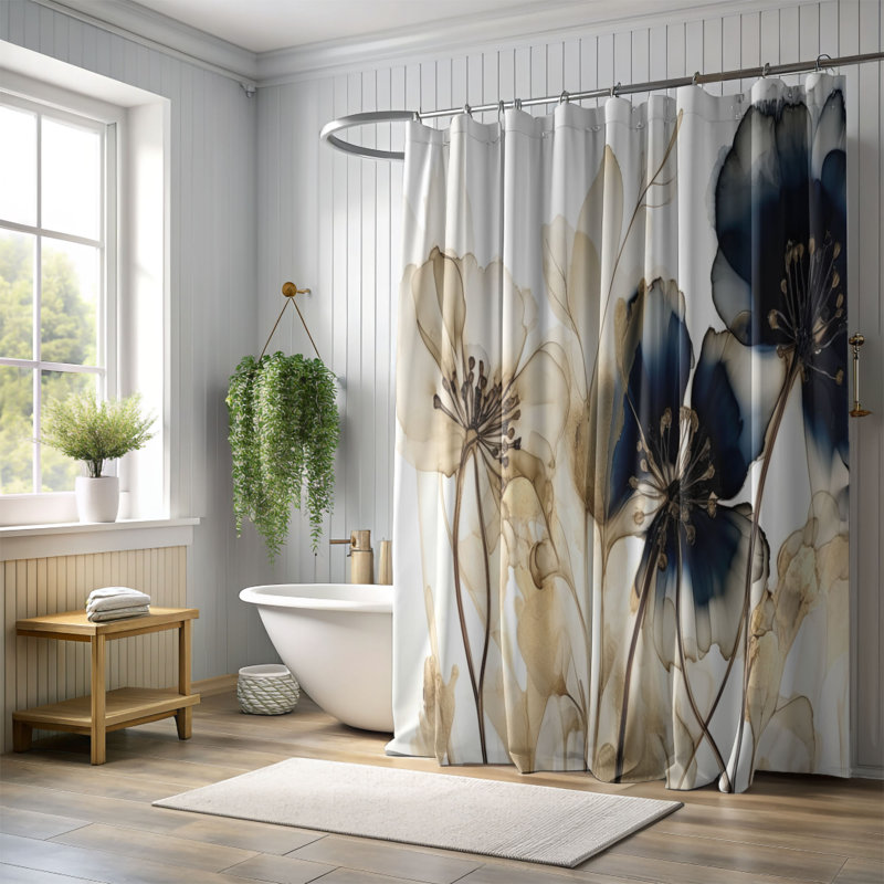 Rideau de douche Cleckheat, H 74 po x l 71 po