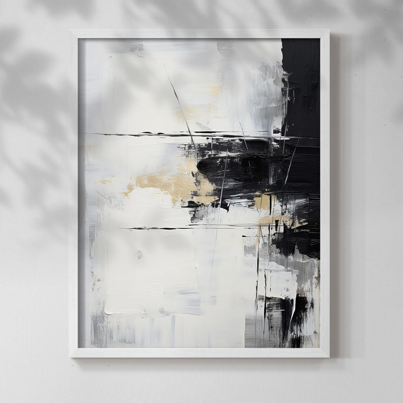 ABSTRACT Series DXIV  -Premium Framed Print -Ready to Hang - No Nails Required, White, 21" H x 17" W