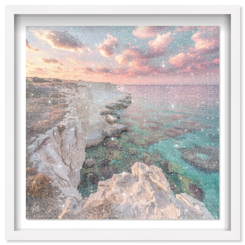 Coastal Edge IV Framed Graphic Art, 13.5" H x 13.5" W, White Shadowbox