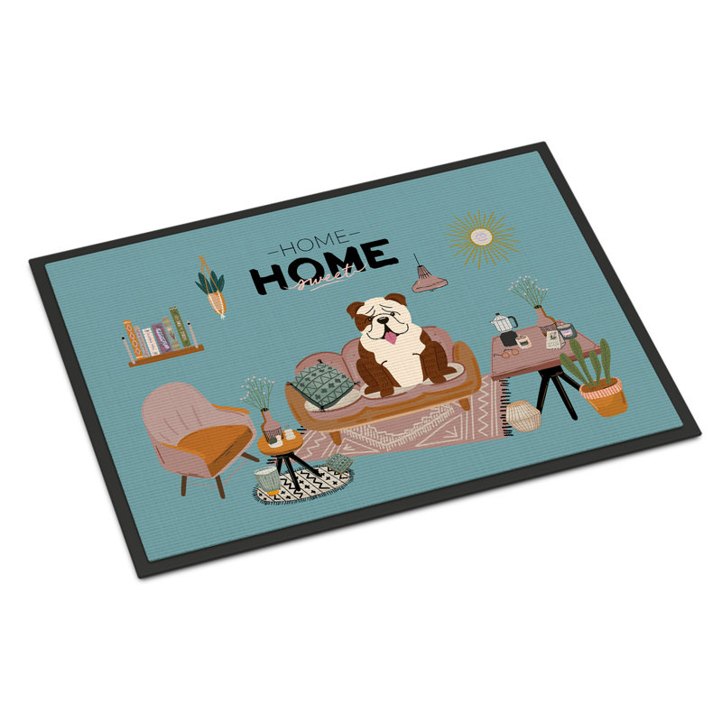 Guerline Non-Slip Outdoor Doormat, Brindle White English Bulldog