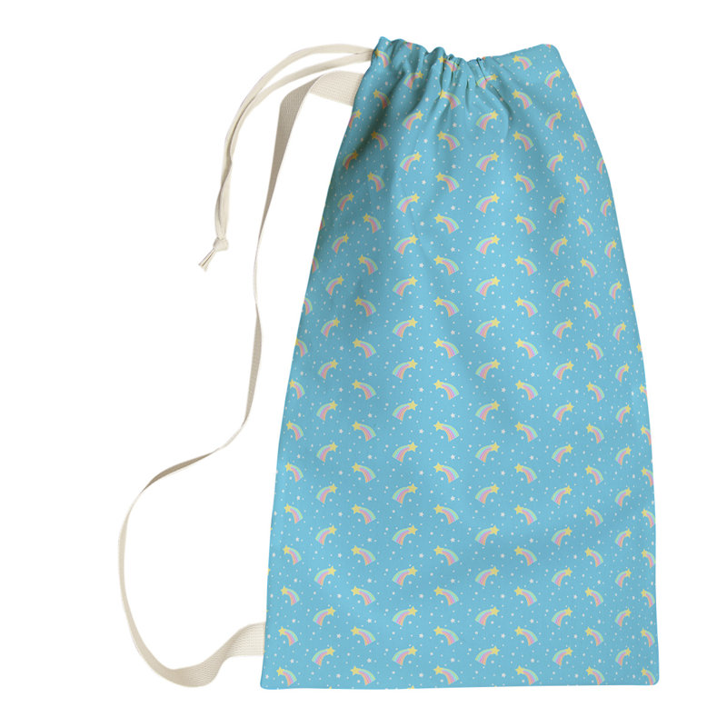 Sac à linge avec étoiles à film, Grand (H 76,5 po x l 29,5 po x P 1,5 po), Bleu