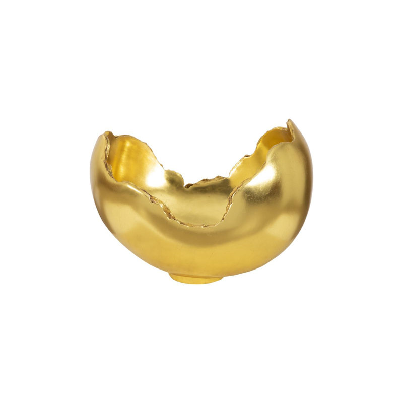 Burled Bowl, Resin, Gold Leaf Finish