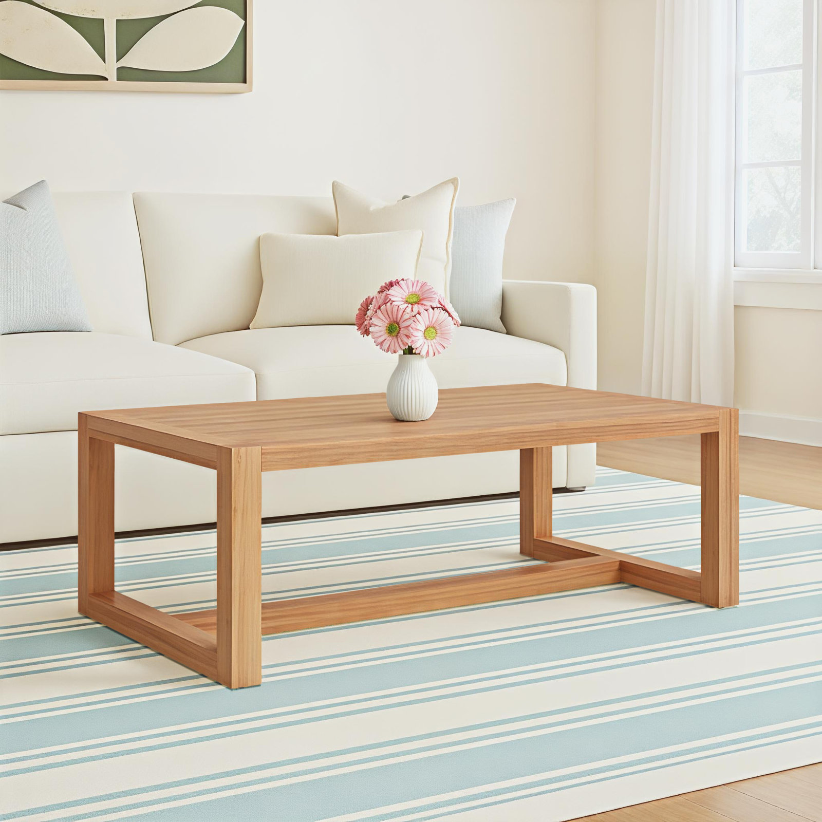 Cabo Solid Wood Single Coffee Table, Natural