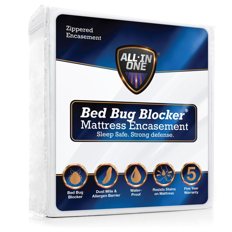 Protège-matelas tout-en-un à fermeture à glissière avec bloqueur de punaises de lit®, blanc, très grand, Très grand
