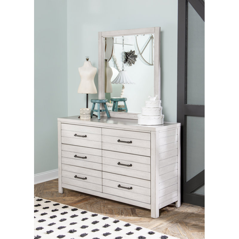 Montague 54'' W 6 - Drawer Dresser, Stone Path White